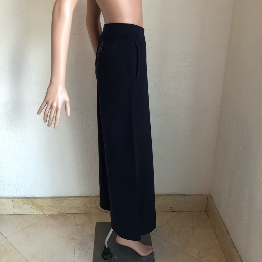 A/ X Armani Exchange Navy Blue Wide-Leg Slide-Bottom Lounge Pants Women’s Size S - Picture 4 of 16